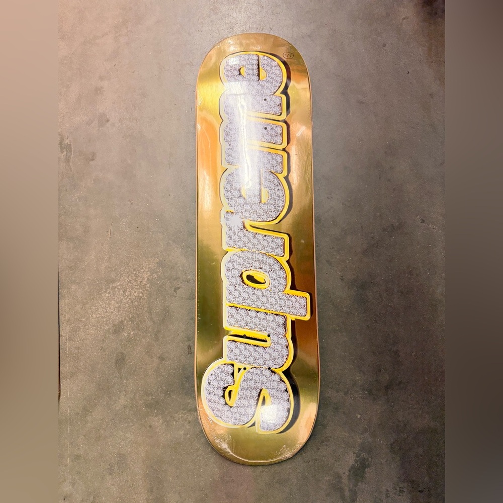 Supreme Bling Metallic Gold Skateboard Deck